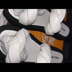 Public desire white sandals , size 10